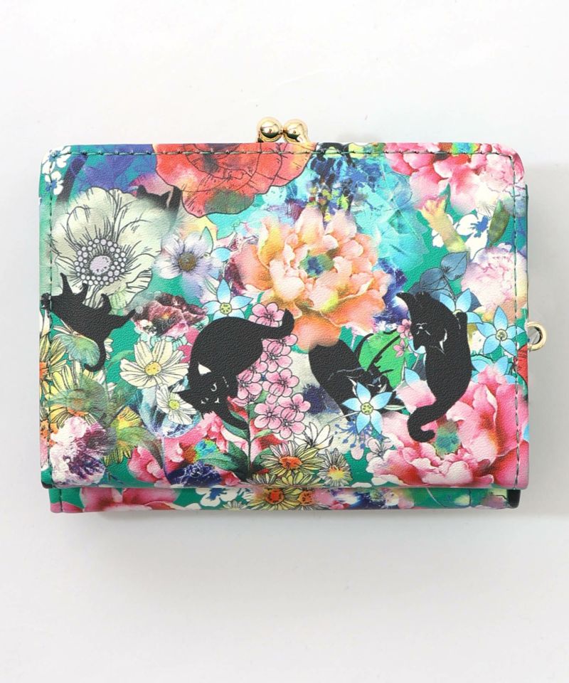 黒ネコ×スカラーちゃん 花柄口金財布-8