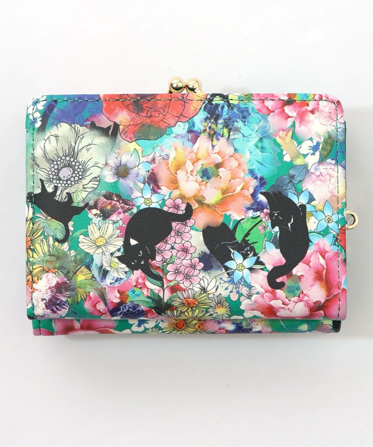 黒ネコ×スカラーちゃん 花柄口金財布-8