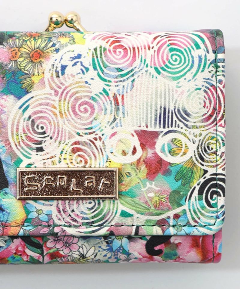 黒ネコ×スカラーちゃん 花柄口金財布-10