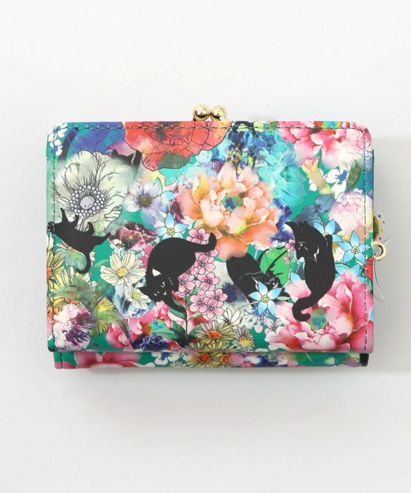 黒ネコ×スカラーちゃん 花柄口金財布-12