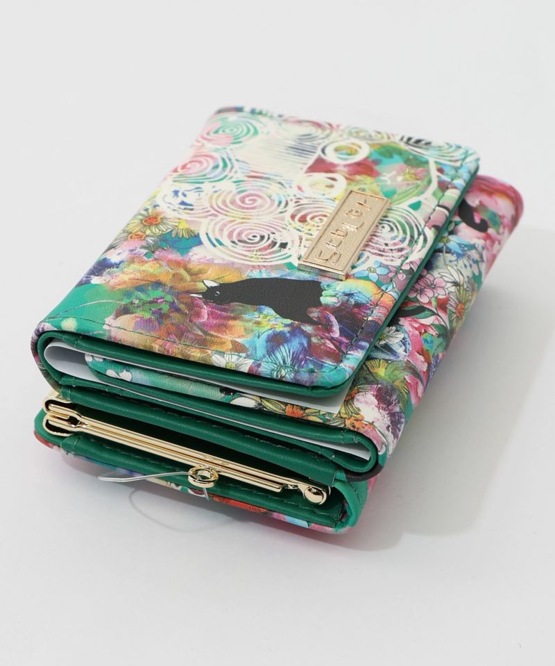 黒ネコ×スカラーちゃん 花柄口金財布-13