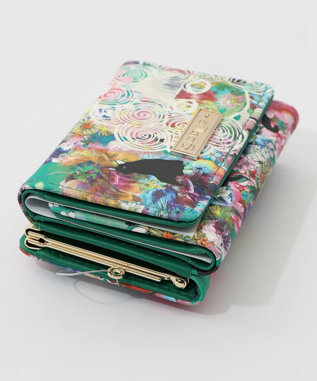 黒ネコ×スカラーちゃん 花柄口金財布-13