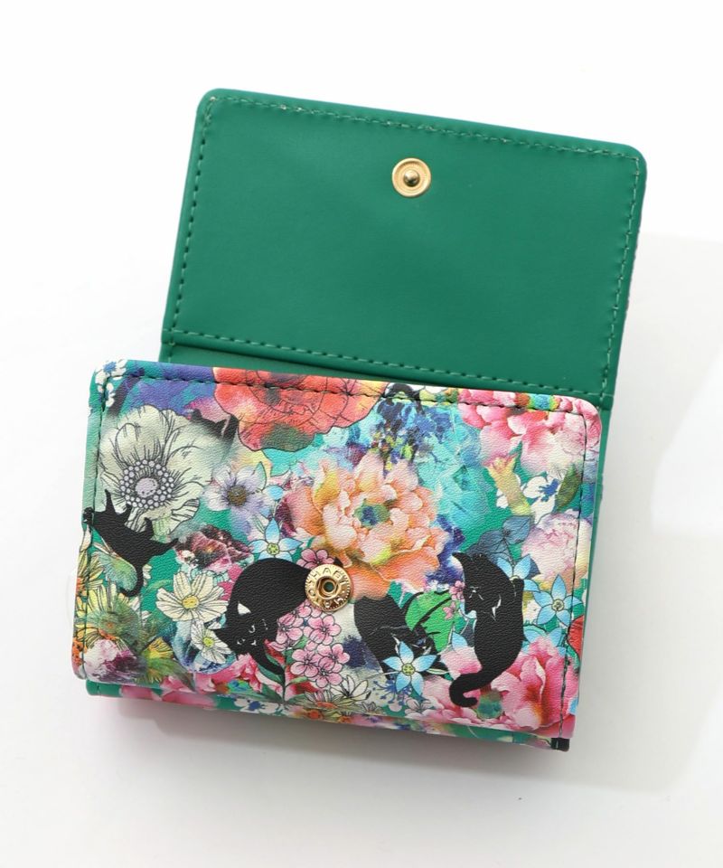 黒ネコ×スカラーちゃん 花柄口金財布-16