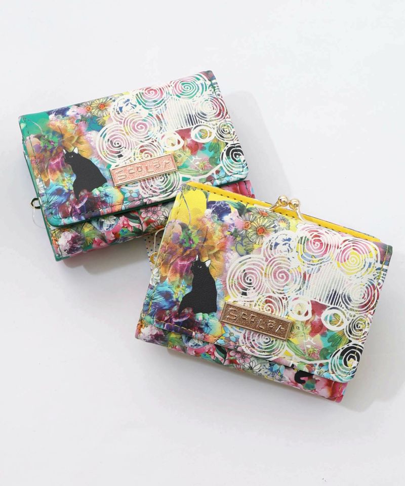 黒ネコ×スカラーちゃん 花柄口金財布-21