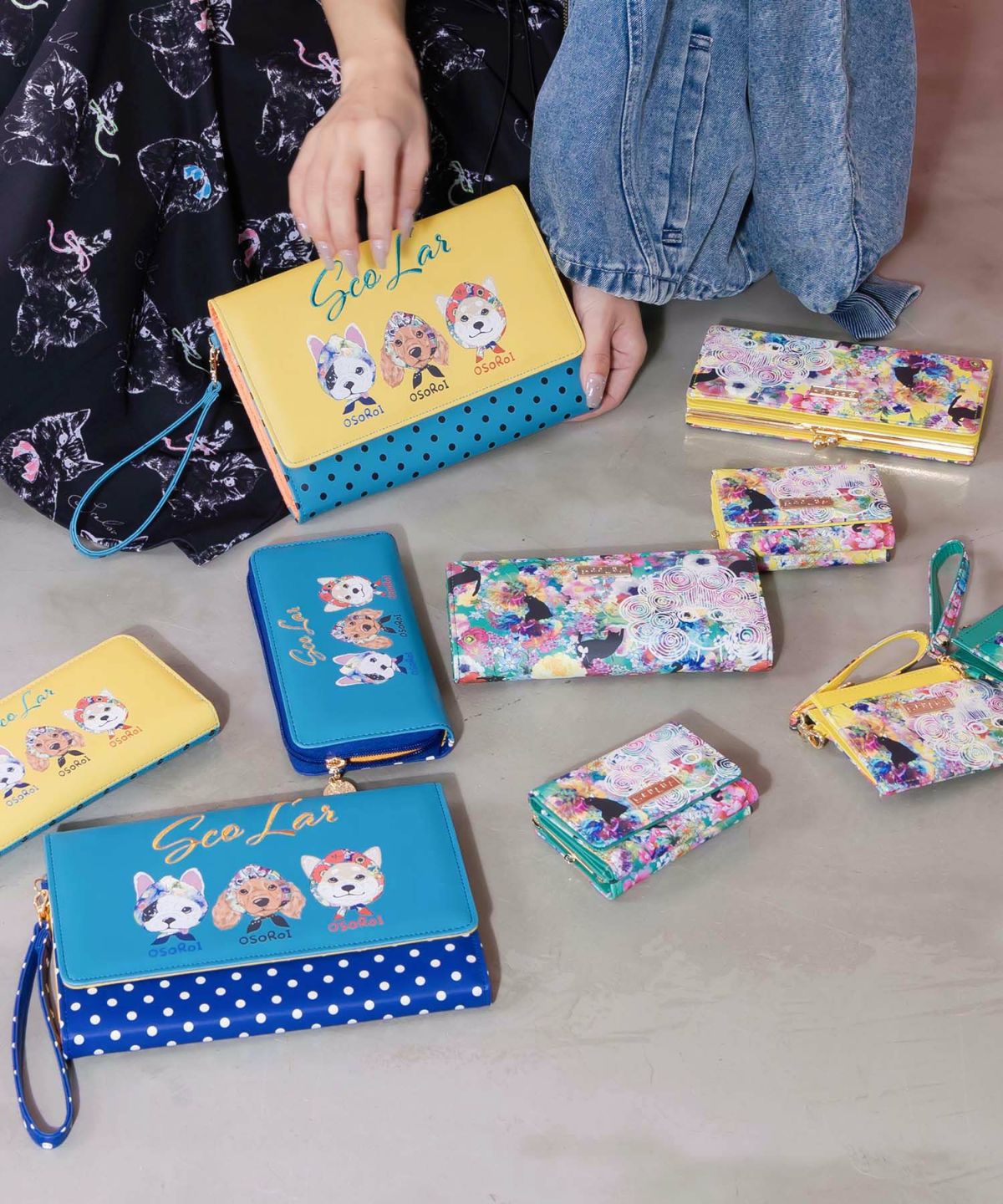 黒ネコ×スカラーちゃん 花柄口金財布-22