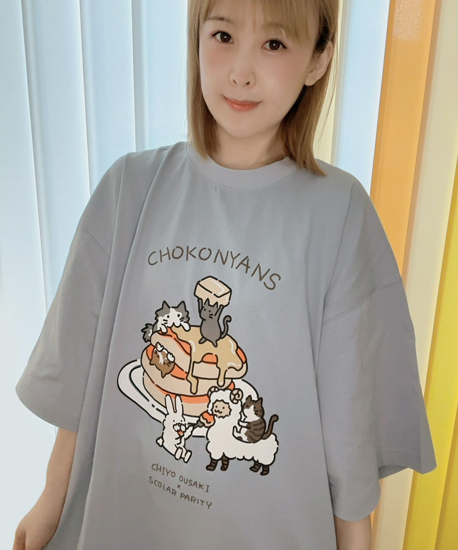 361110：桜咲千依さんコラボ第5弾 ちょこにゃんず パンケーキTシャツの