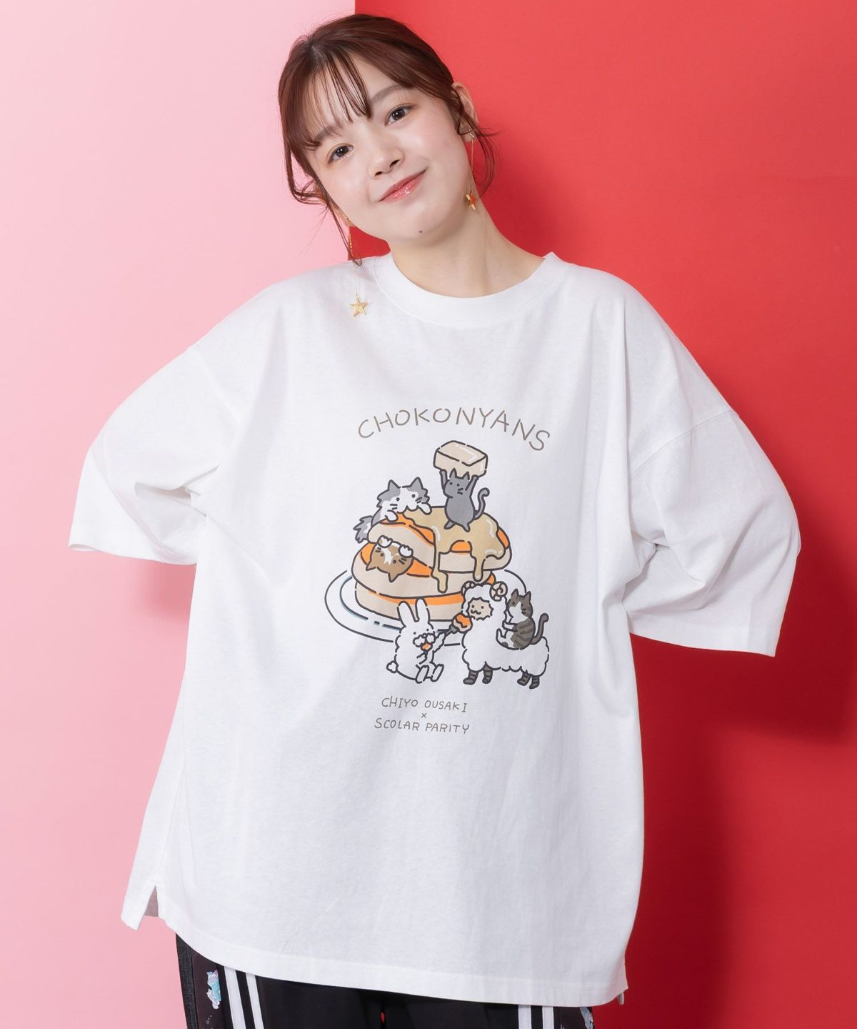 ちょこにゃんず パンケーキTシャツ-3