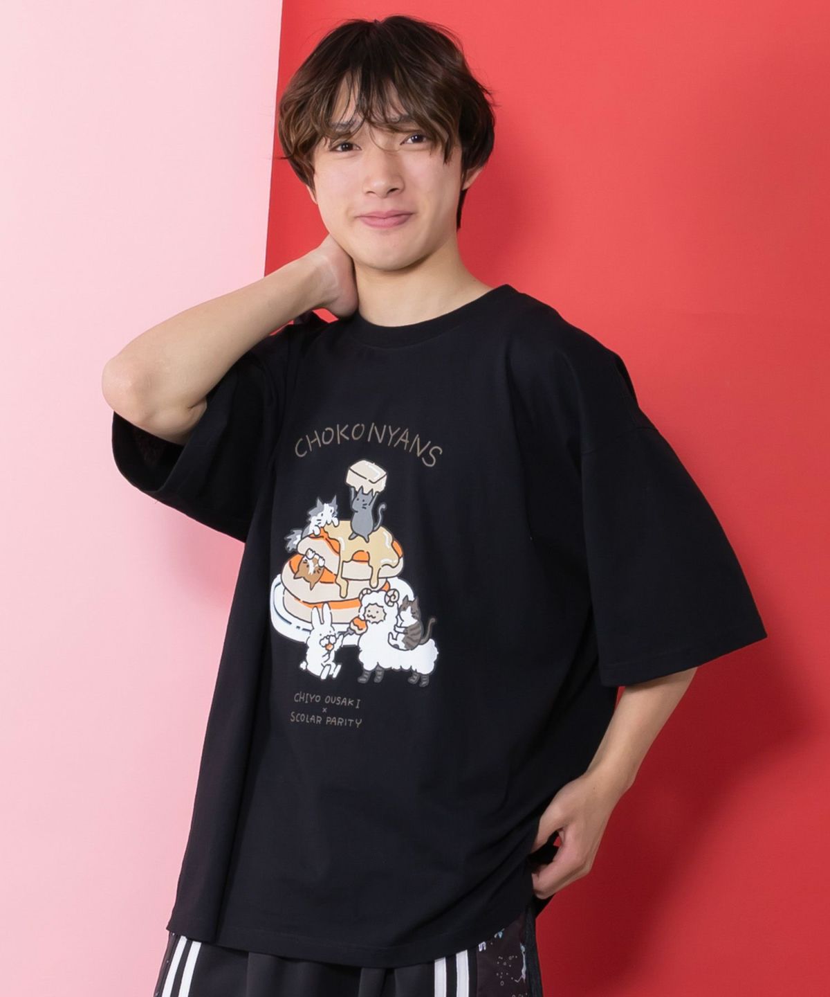 ちょこにゃんず パンケーキTシャツ-11