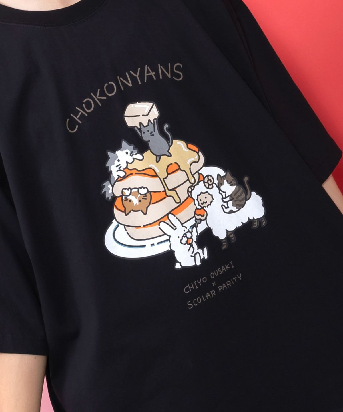ちょこにゃんず パンケーキTシャツ-116