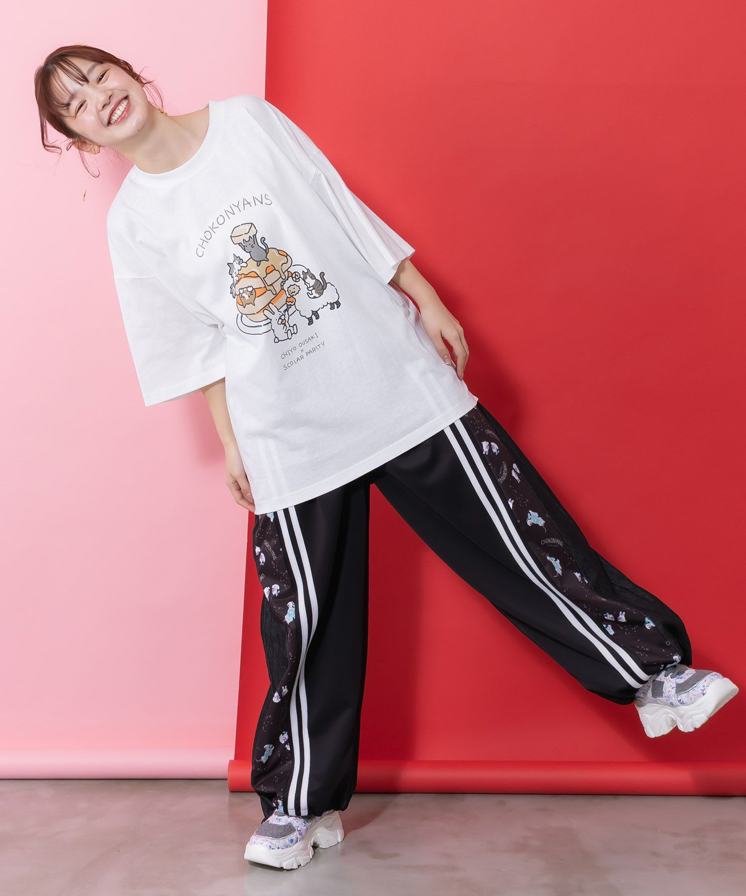 361109：桜咲千依さんコラボ第5弾 ちょこにゃんず ジャージ×デニム切替