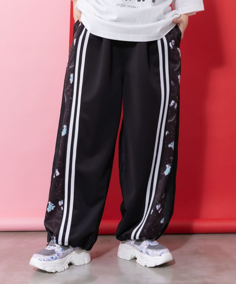 ちょこにゃんず ジャージ×デニム切替パンツ-5