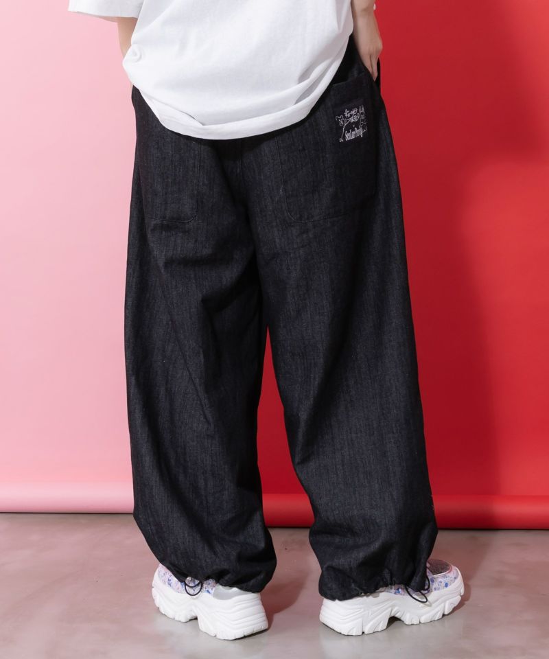 ちょこにゃんず ジャージ×デニム切替パンツ-7