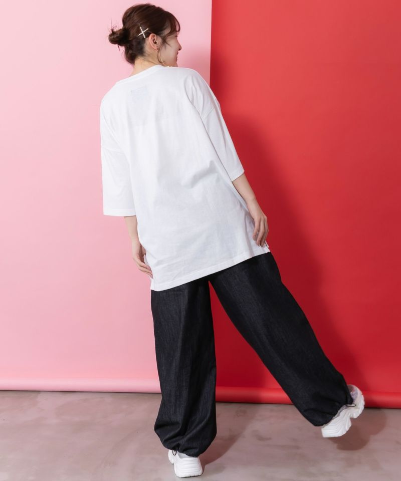 ちょこにゃんず ジャージ×デニム切替パンツ-8