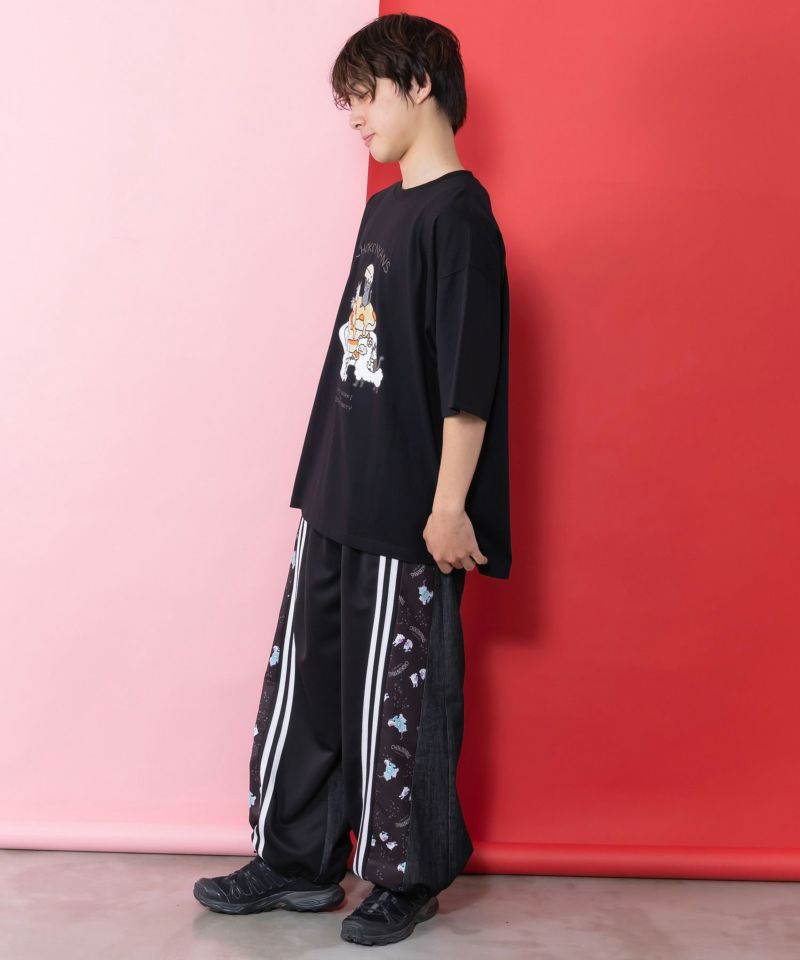 ちょこにゃんず ジャージ×デニム切替パンツ-12