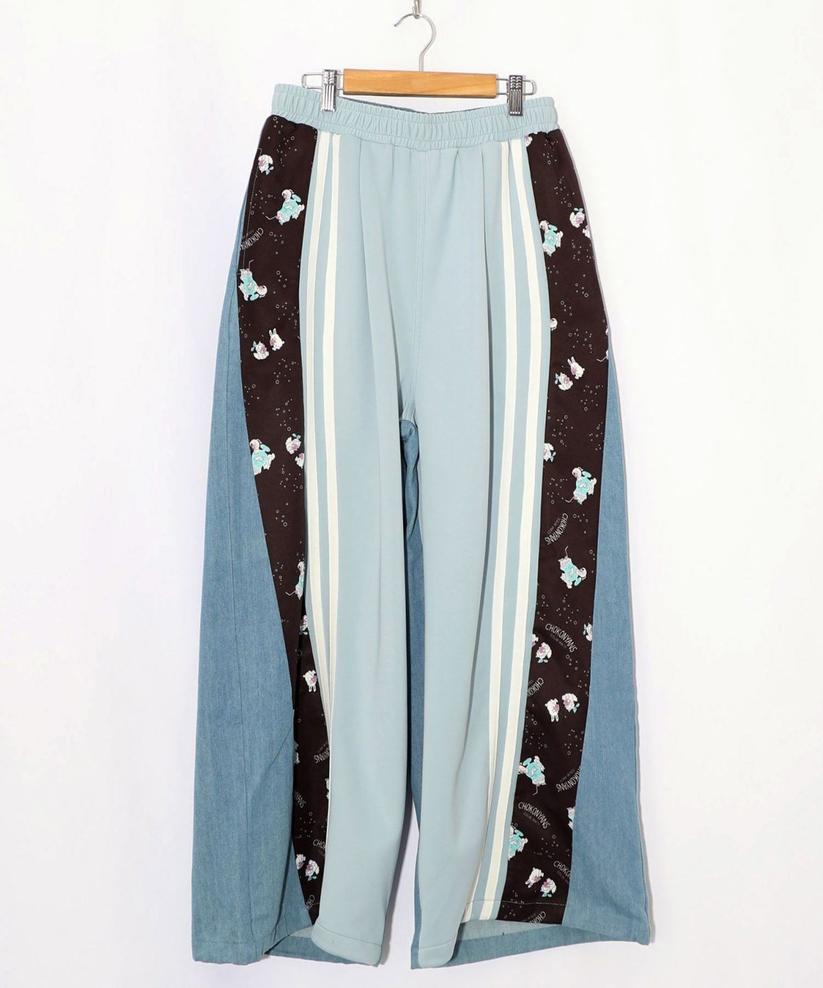 ちょこにゃんず ジャージ×デニム切替パンツ-17