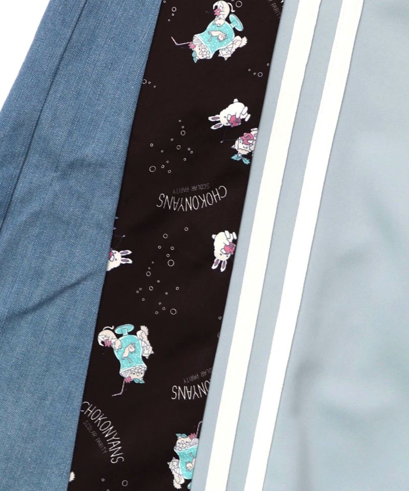 ちょこにゃんず ジャージ×デニム切替パンツ-19