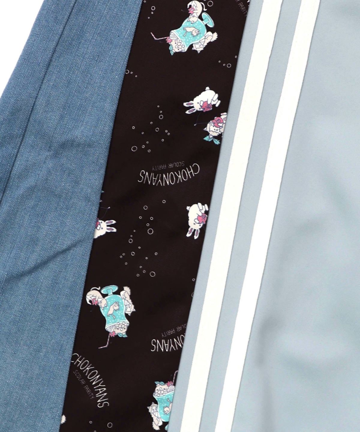 ちょこにゃんず ジャージ×デニム切替パンツ-19