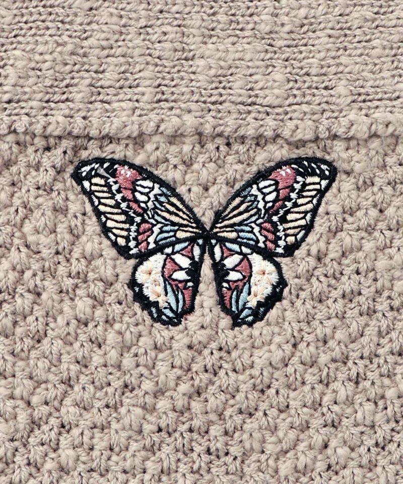 蝶刺繍×蝶ボタン付きニットカーディガン-11