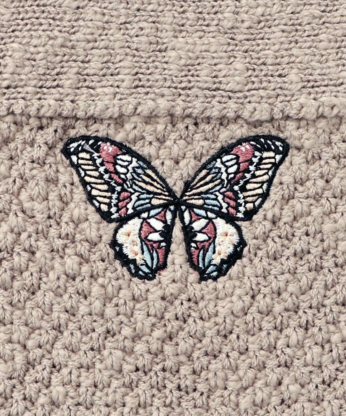 蝶刺繍×蝶ボタン付きニットカーディガン-11