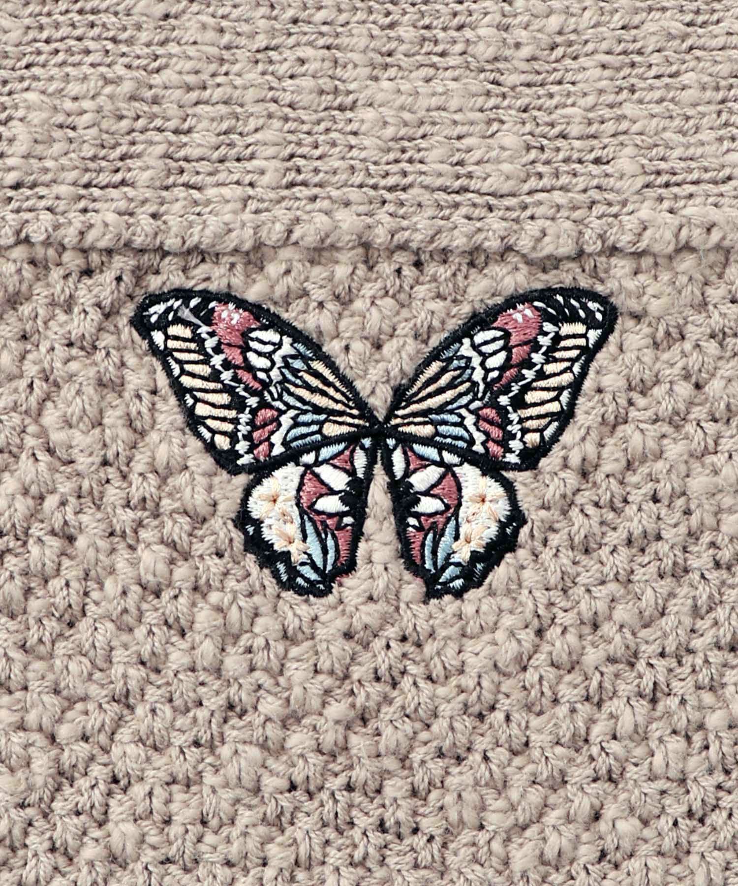 蝶刺繍×蝶ボタン付きニットカーディガン-11