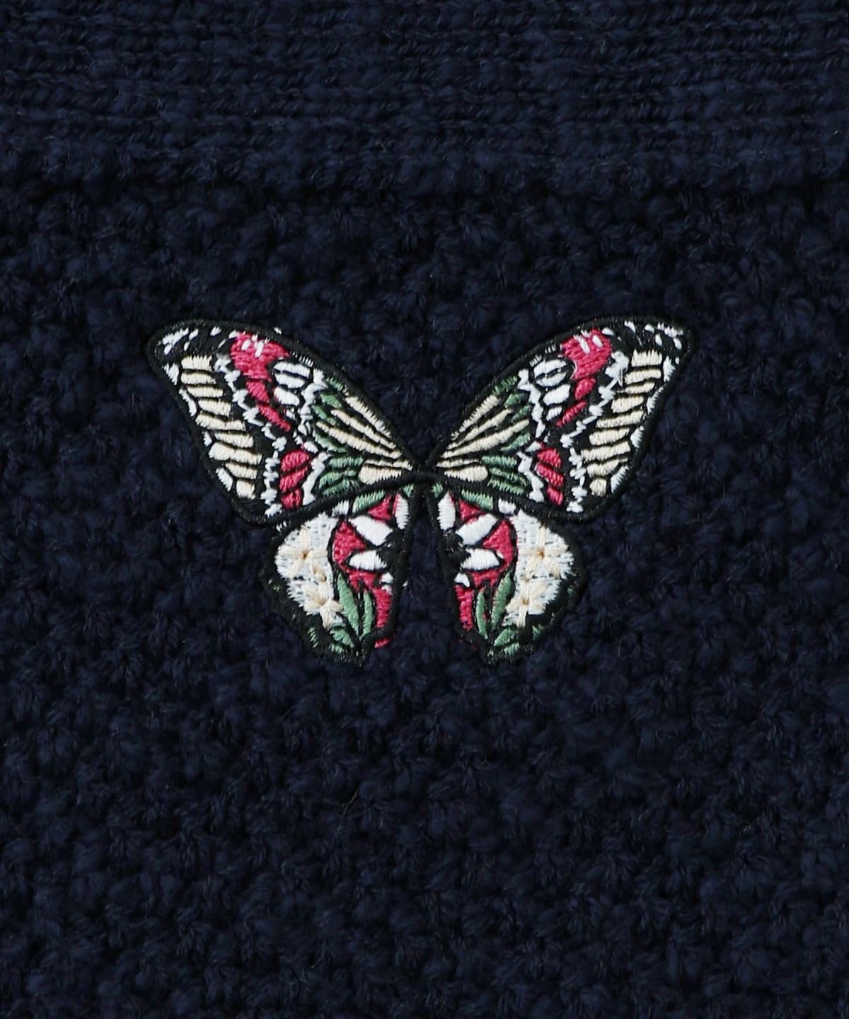 蝶刺繍×蝶ボタン付きニットカーディガン-13