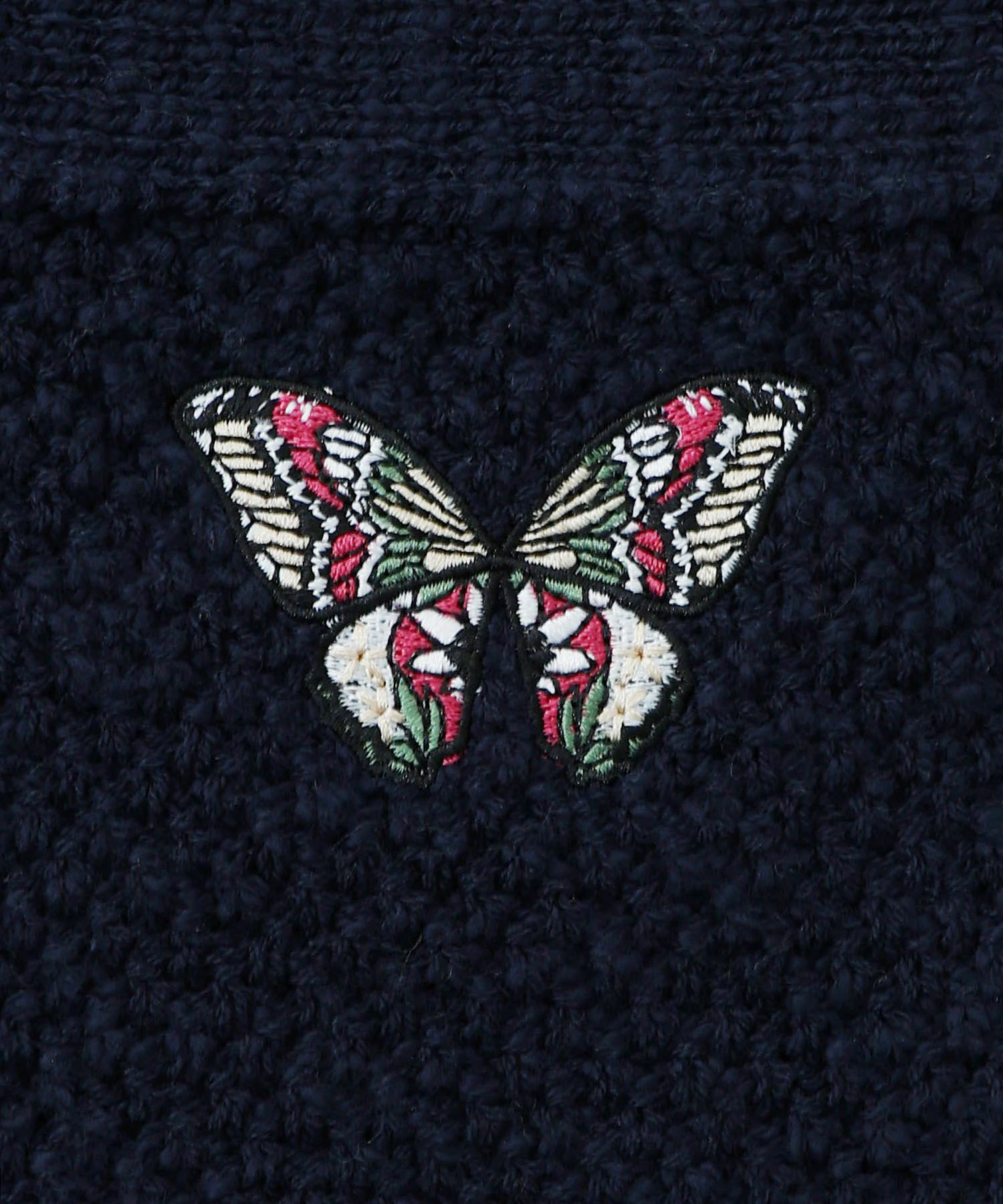 蝶刺繍×蝶ボタン付きニットカーディガン-13