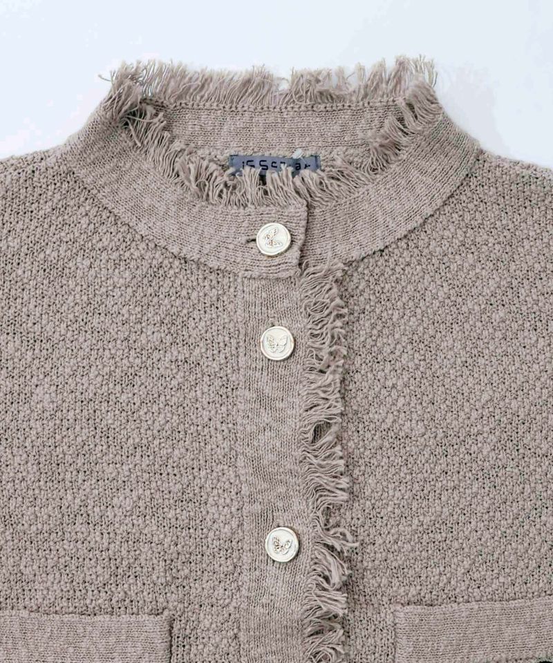 蝶刺繍×蝶ボタン付きニットカーディガン-14