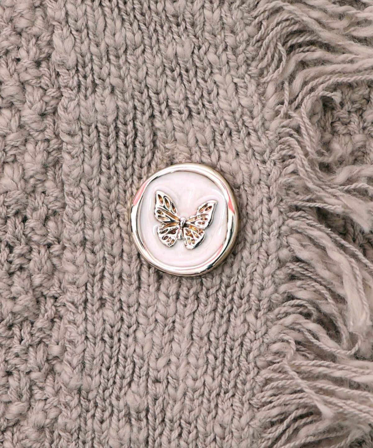 蝶刺繍×蝶ボタン付きニットカーディガン-15