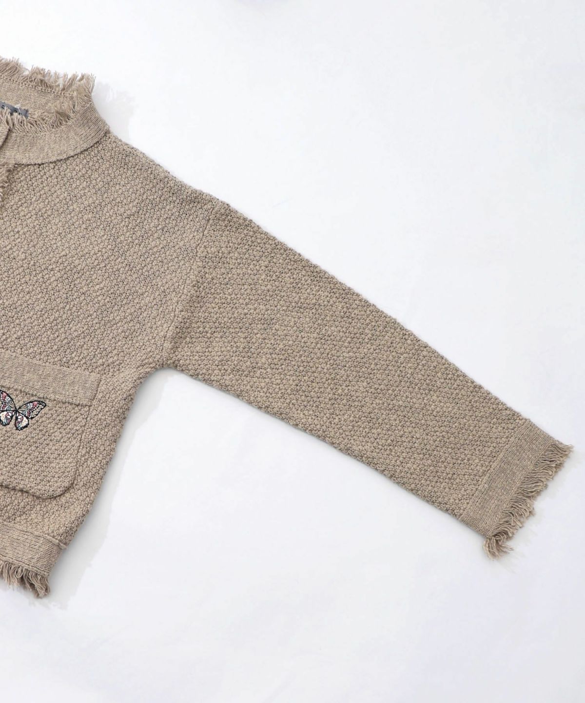 蝶刺繍×蝶ボタン付きニットカーディガン-16
