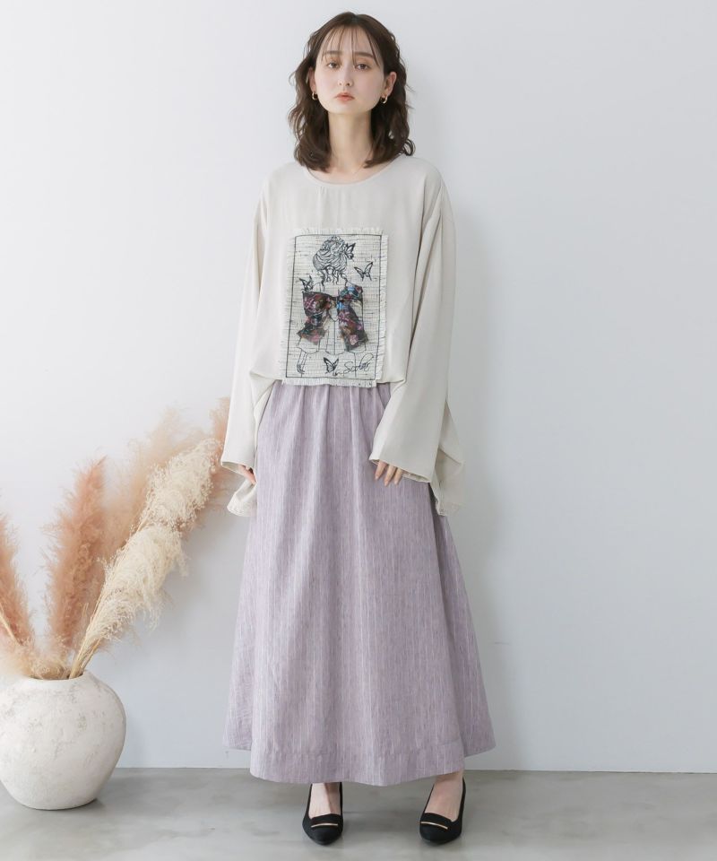 ラメツイード女の子アップリケプルオーバー-2