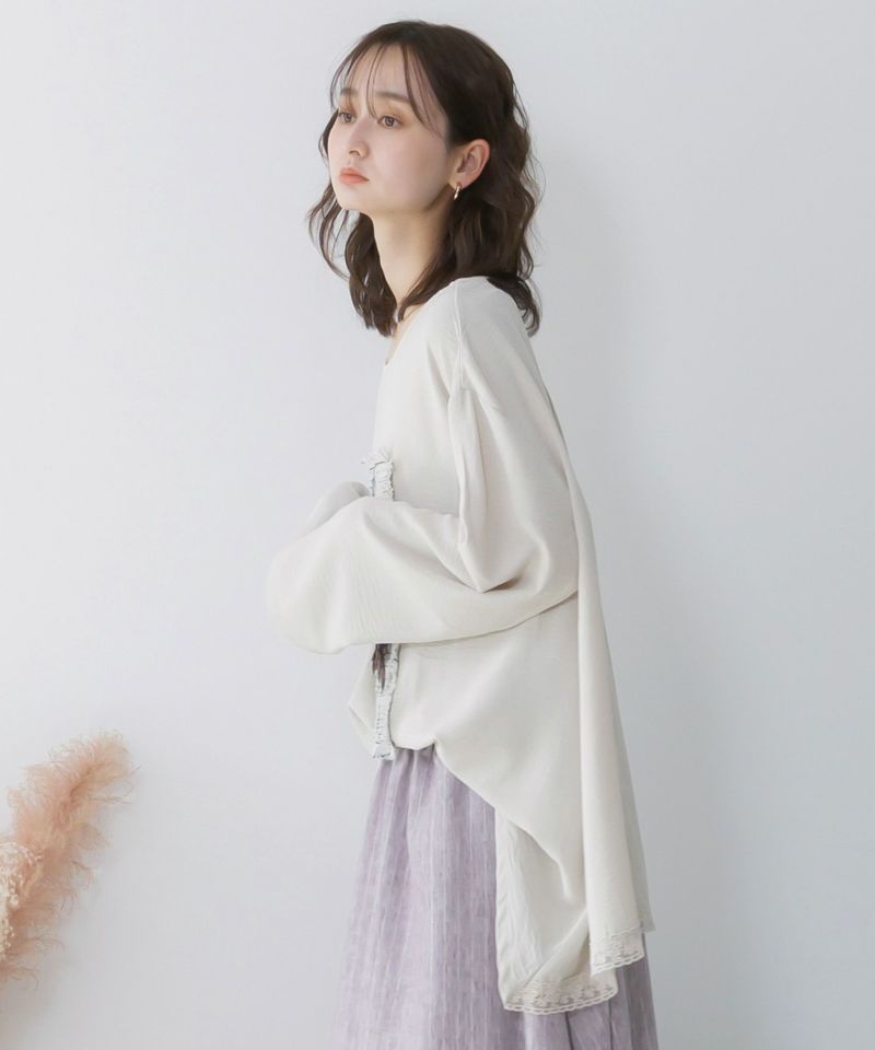 ラメツイード女の子アップリケプルオーバー-3