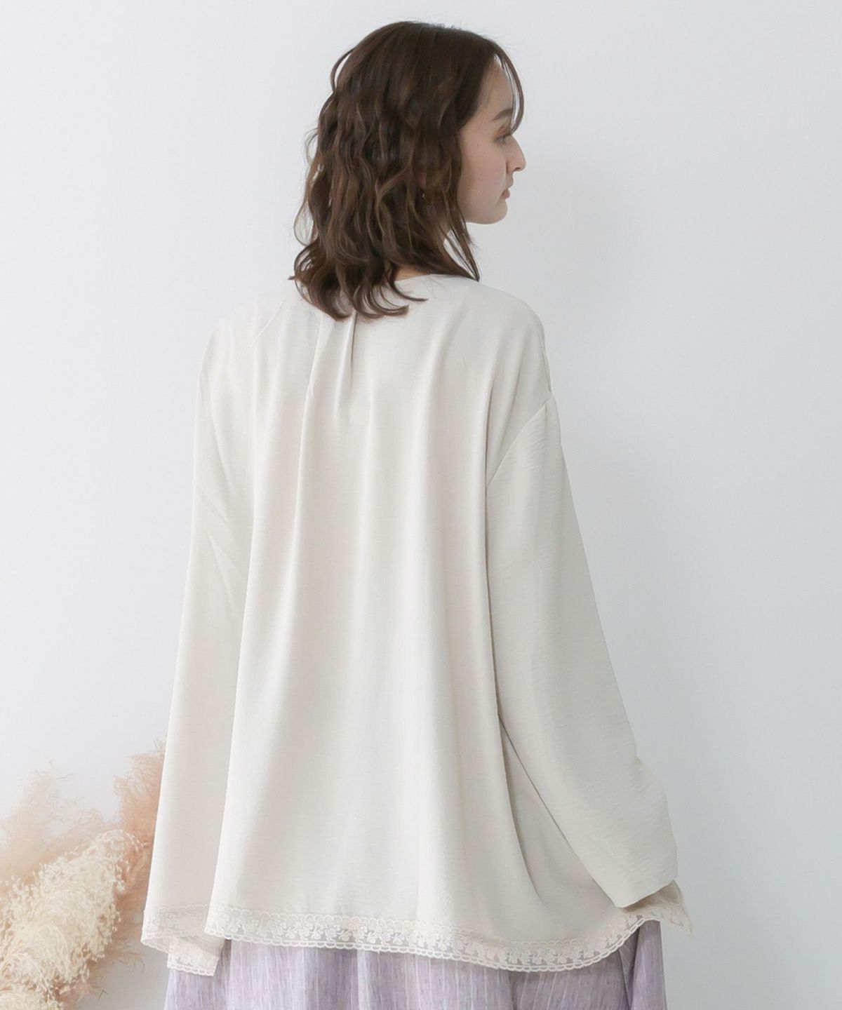 ラメツイード女の子アップリケプルオーバー-4