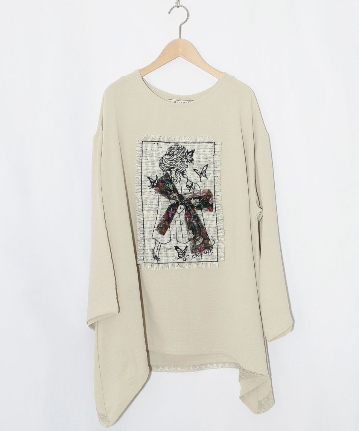 ラメツイード女の子アップリケプルオーバー-9