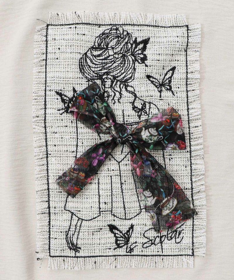 ラメツイード女の子アップリケプルオーバー-11