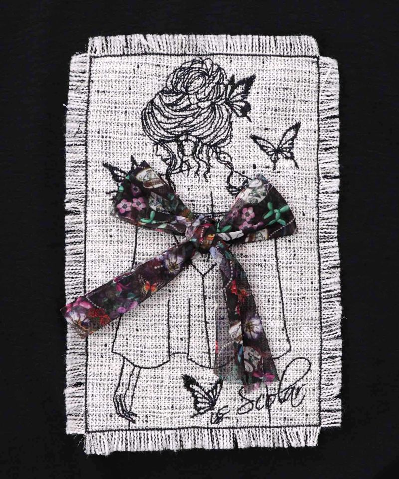 ラメツイード女の子アップリケプルオーバー-14