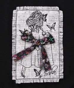 ラメツイード女の子アップリケプルオーバー-14