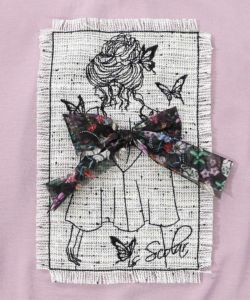 ラメツイード女の子アップリケプルオーバー-17