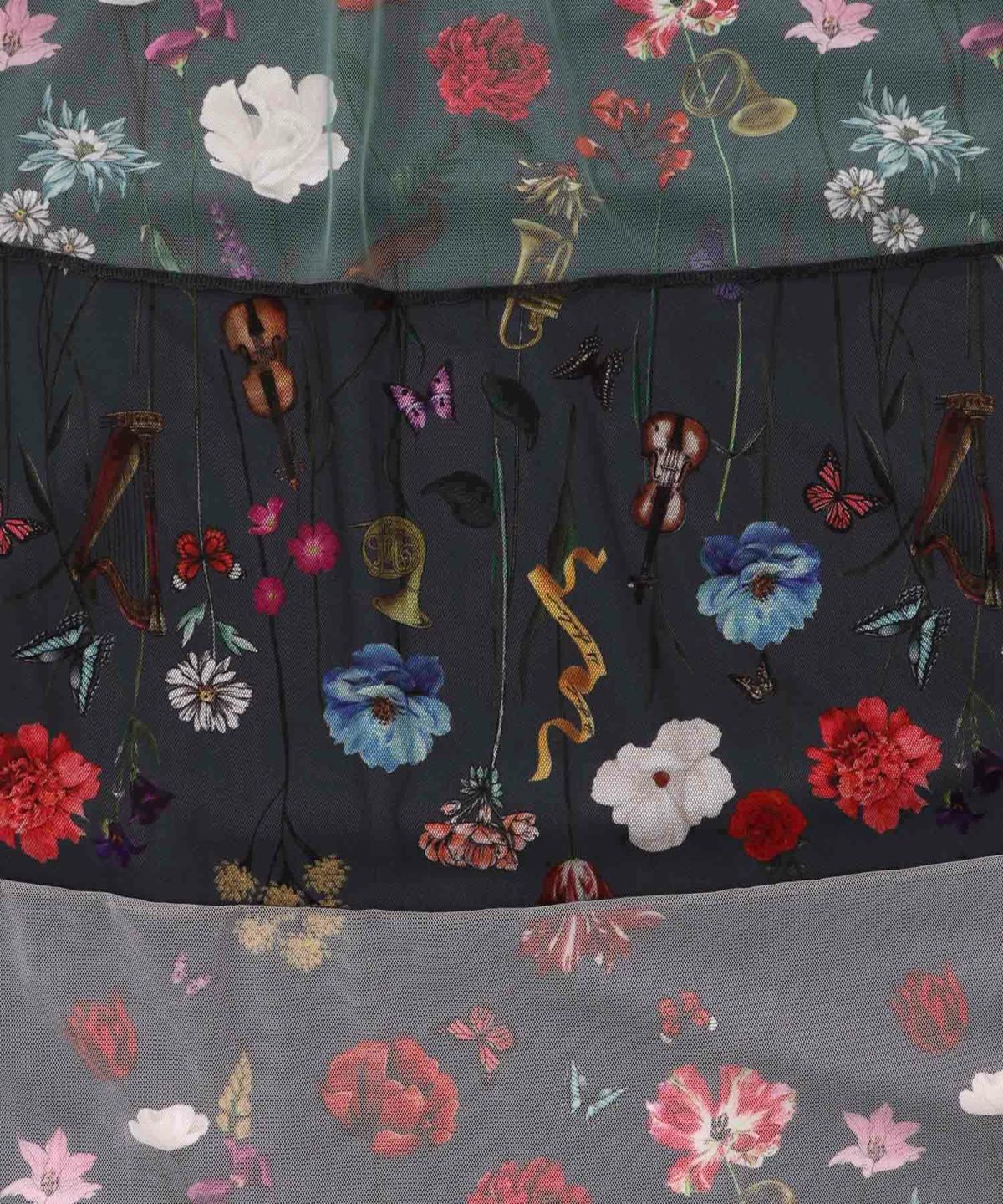 クラシカル花柄チュール重ねワンピース-14