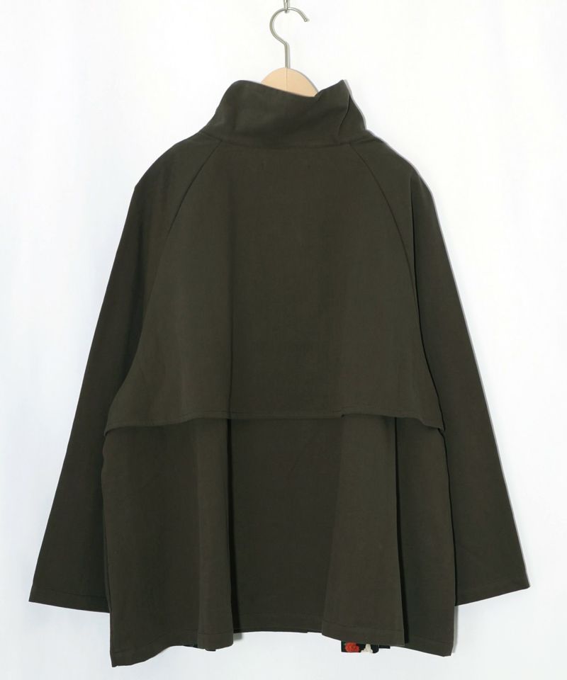 クラシカル柄プリーツ×ツイルトレンチ風コート-12