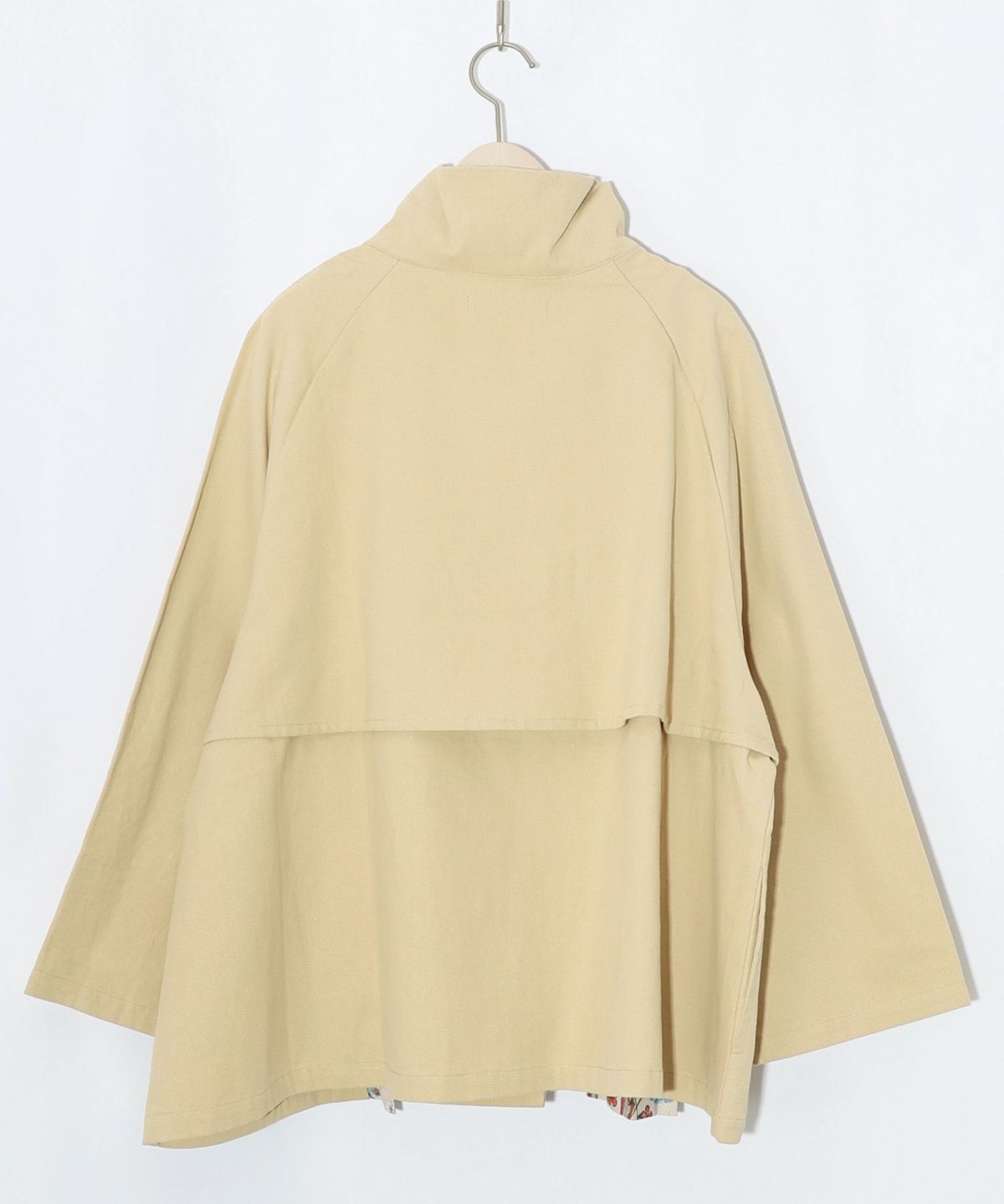 クラシカル柄プリーツ×ツイルトレンチ風コート-15