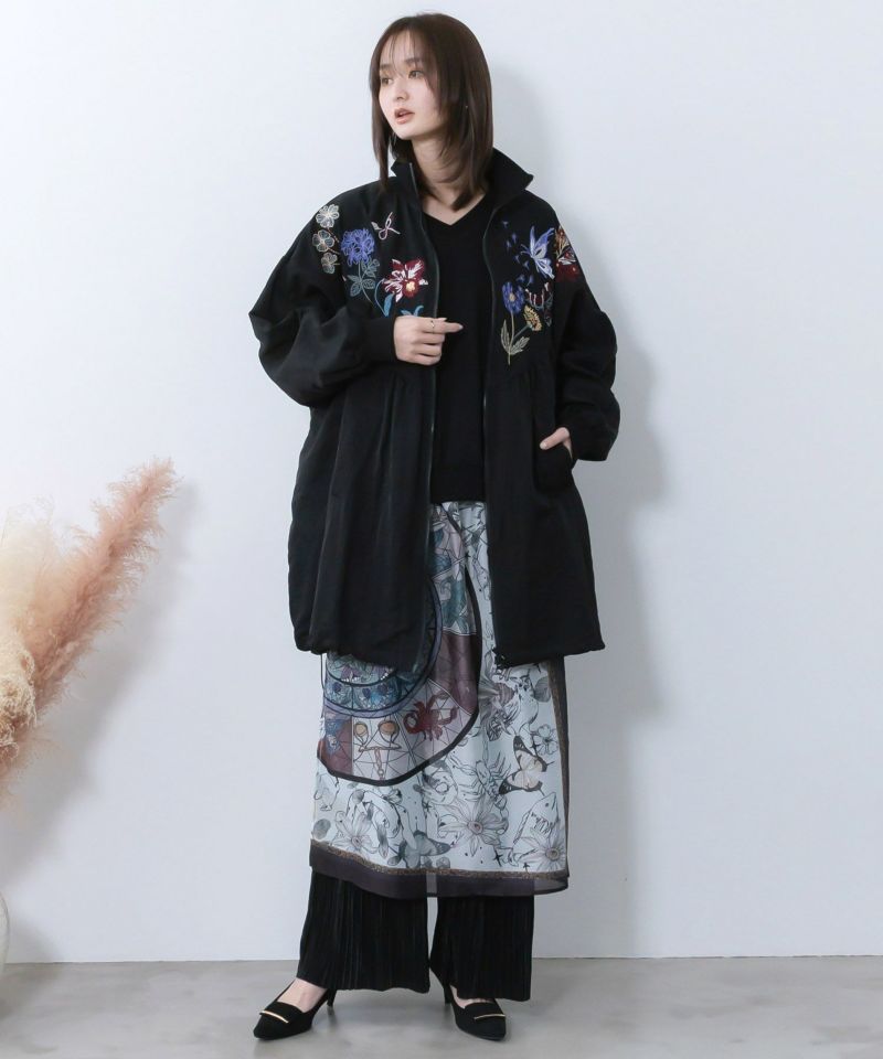 星座ステンドグラス柄シアー×ボドレー素材パンツ-2