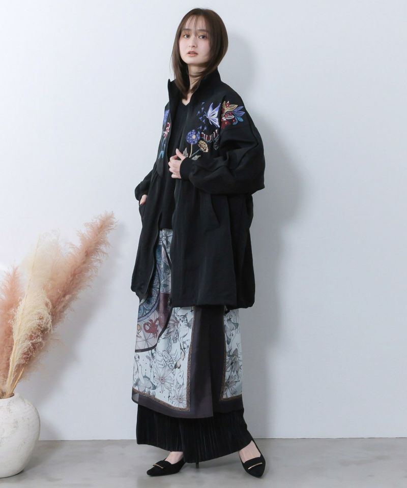 星座ステンドグラス柄シアー×ボドレー素材パンツ-3