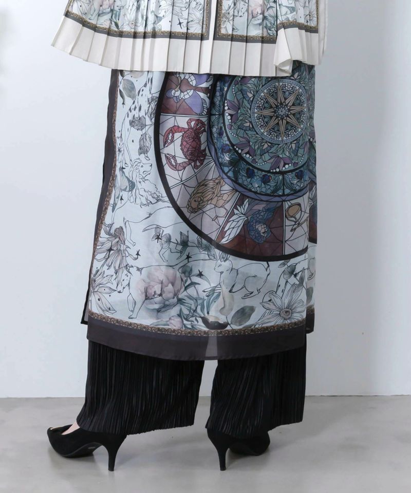 星座ステンドグラス柄シアー×ボドレー素材パンツ-5