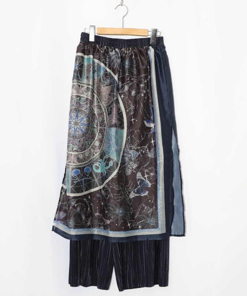 星座ステンドグラス柄シアー×ボドレー素材パンツ-12