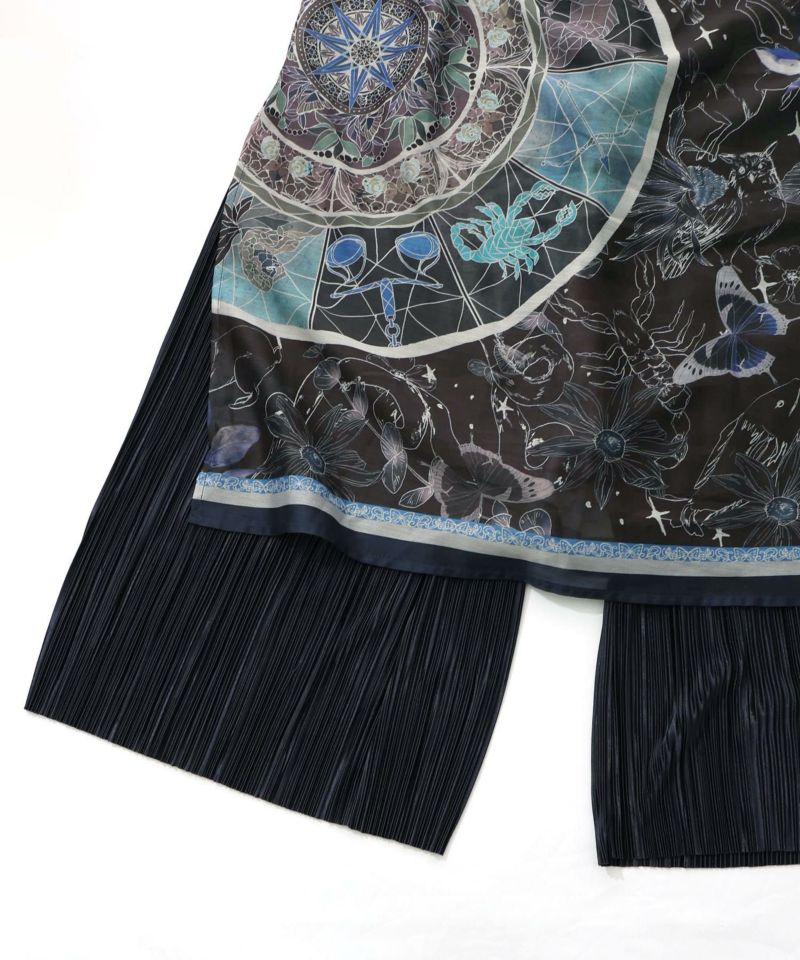 星座ステンドグラス柄シアー×ボドレー素材パンツ-16