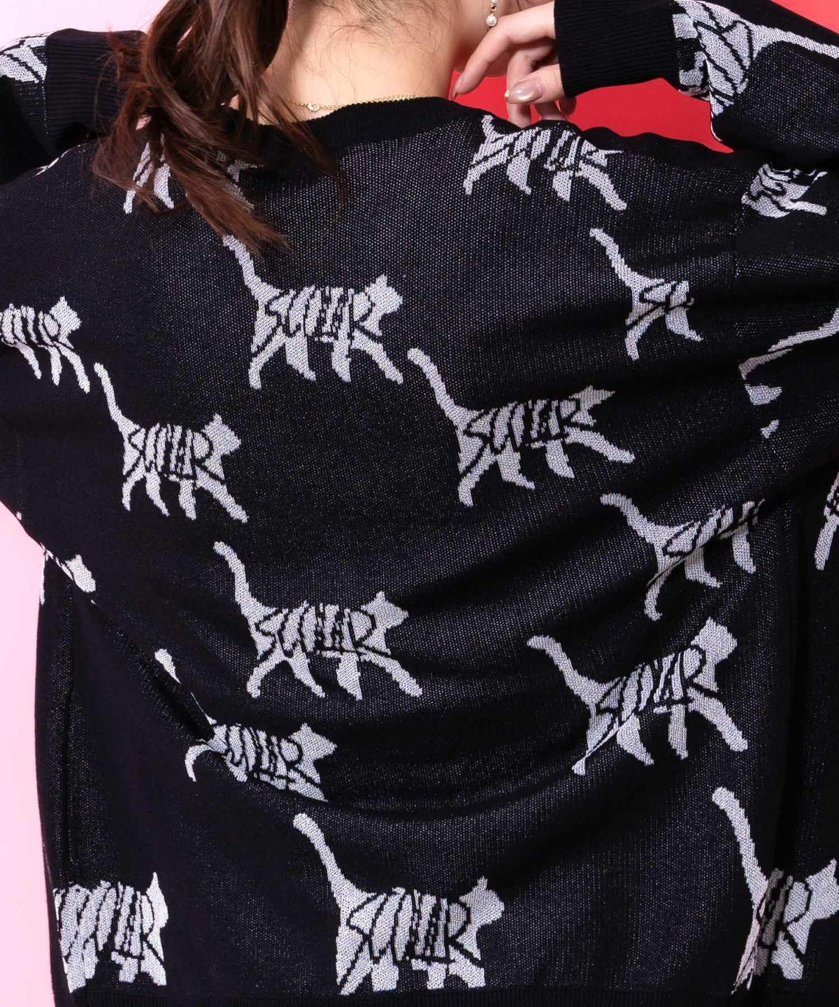 ネコスカラーUVジャガードカーディガン-6