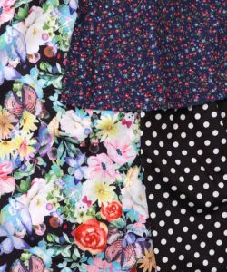 デニム×パッチワーク風 異素材切替2wayスカート-15