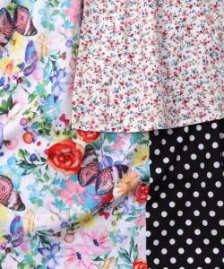 デニム×パッチワーク風 異素材切替2wayスカート-18