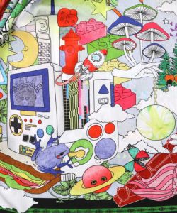 レトロスカーフ柄ワッシャー加工スカート-11