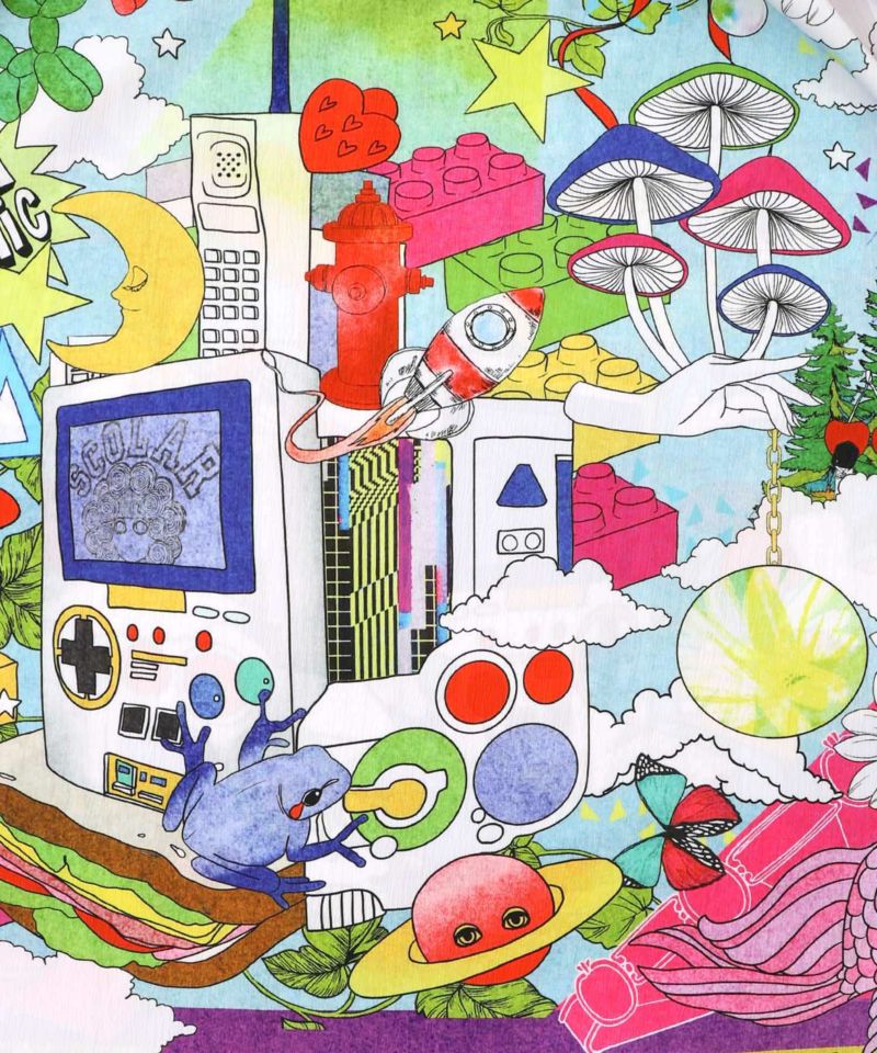 レトロスカーフ柄ワッシャー加工スカート-13